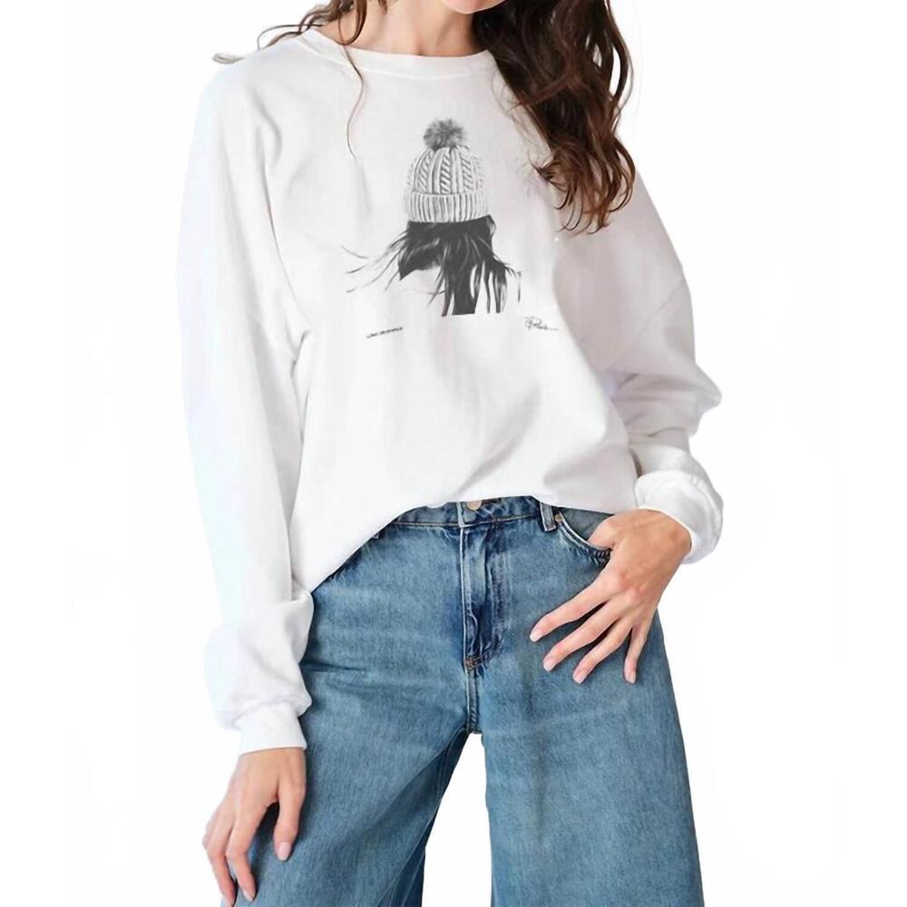 NEW CPRESS STUDIO long december cozy sweatshirt in white